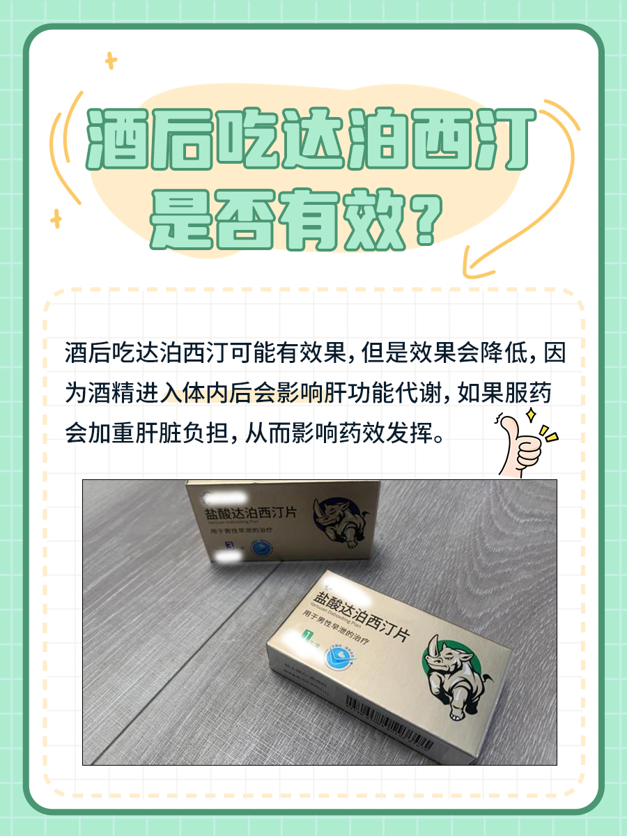 酒后服用达泊西汀，药效究竟如何？揭秘真相！