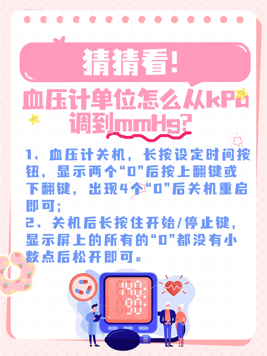 猜猜看！血压计单位怎么从kPa调到mmHg？