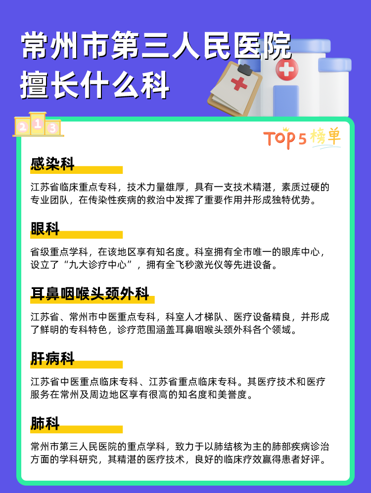 常州市第三人民医院擅长什么科
