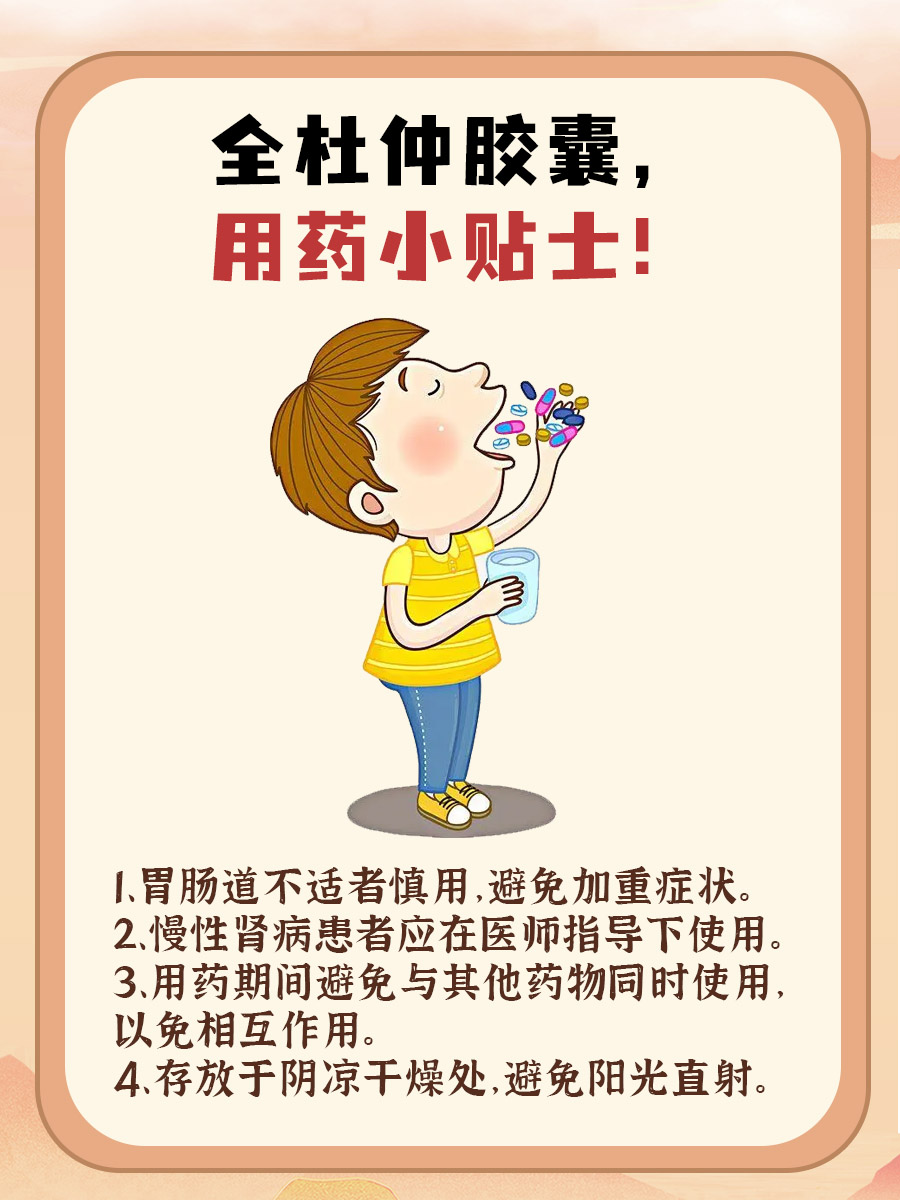 全杜仲胶囊，用药需谨慎！注意事项速览！