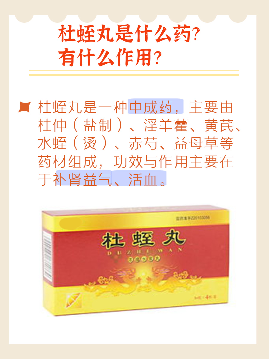 杜蛭丸是什么药？有什么作用？