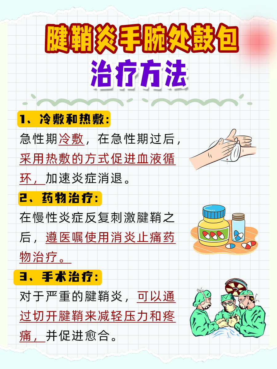 专业医生为你解答:腱鞘炎手腕处鼓包怎么治疗