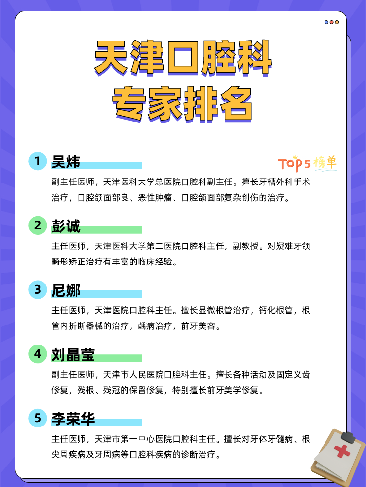 天津口腔科专家排名