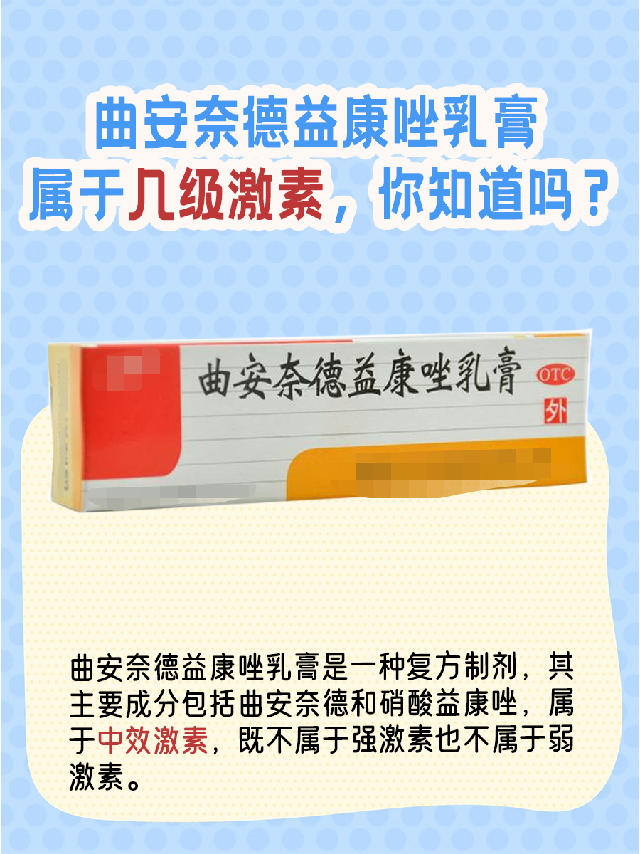 曲安奈德益康唑乳膏属于几级激素，你知道吗？
