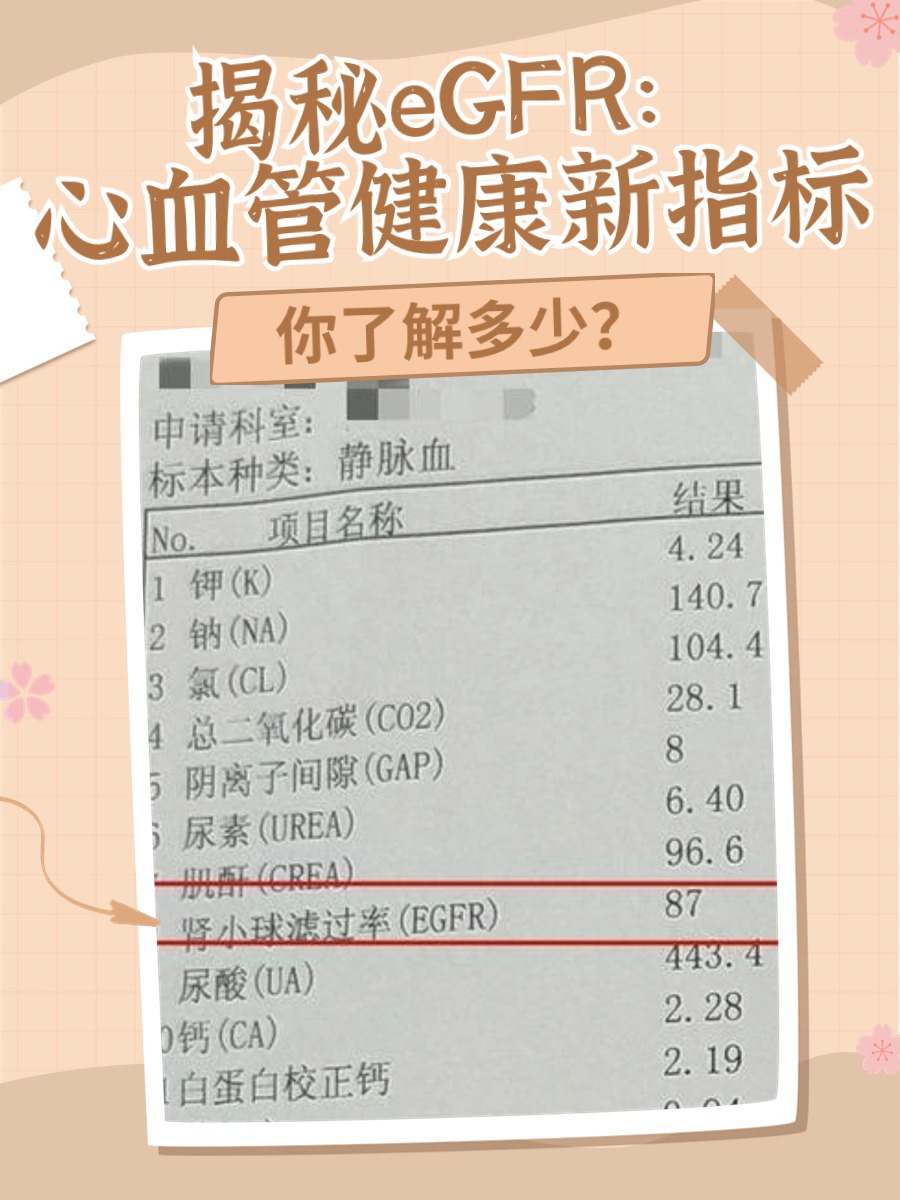 揭秘eGFR：心血管健康新指标，你了解多少？