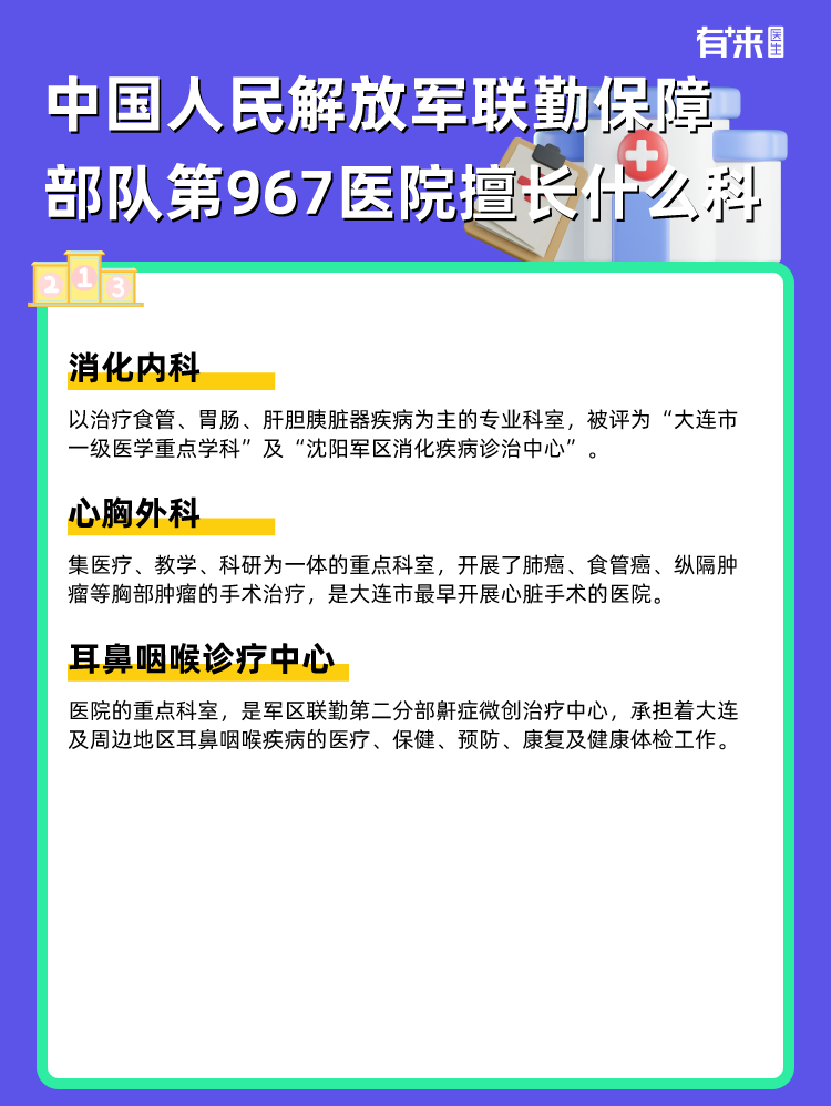 中国人民解放军联勤保障部队第967医院擅长什么科
