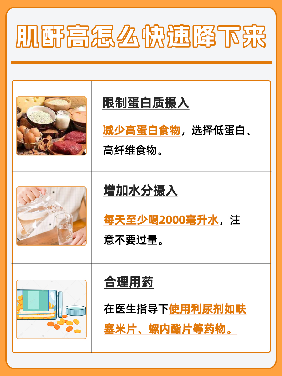 肌酐高快速降下来，实用方法帮你忙