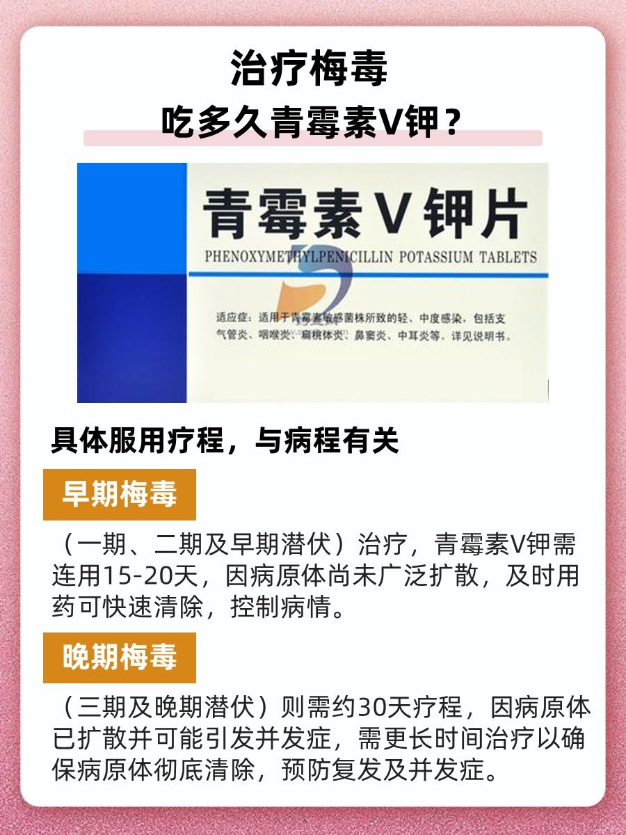 梅毒治疗攻略：青霉素V钾服用疗程指南