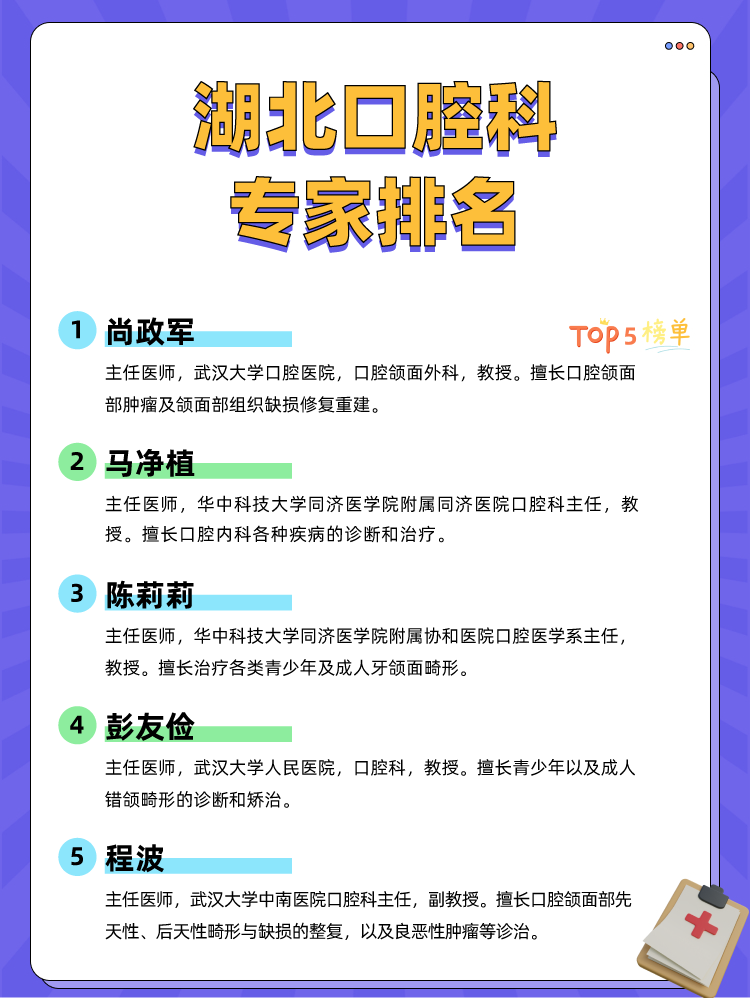 湖北口腔科专家排名
