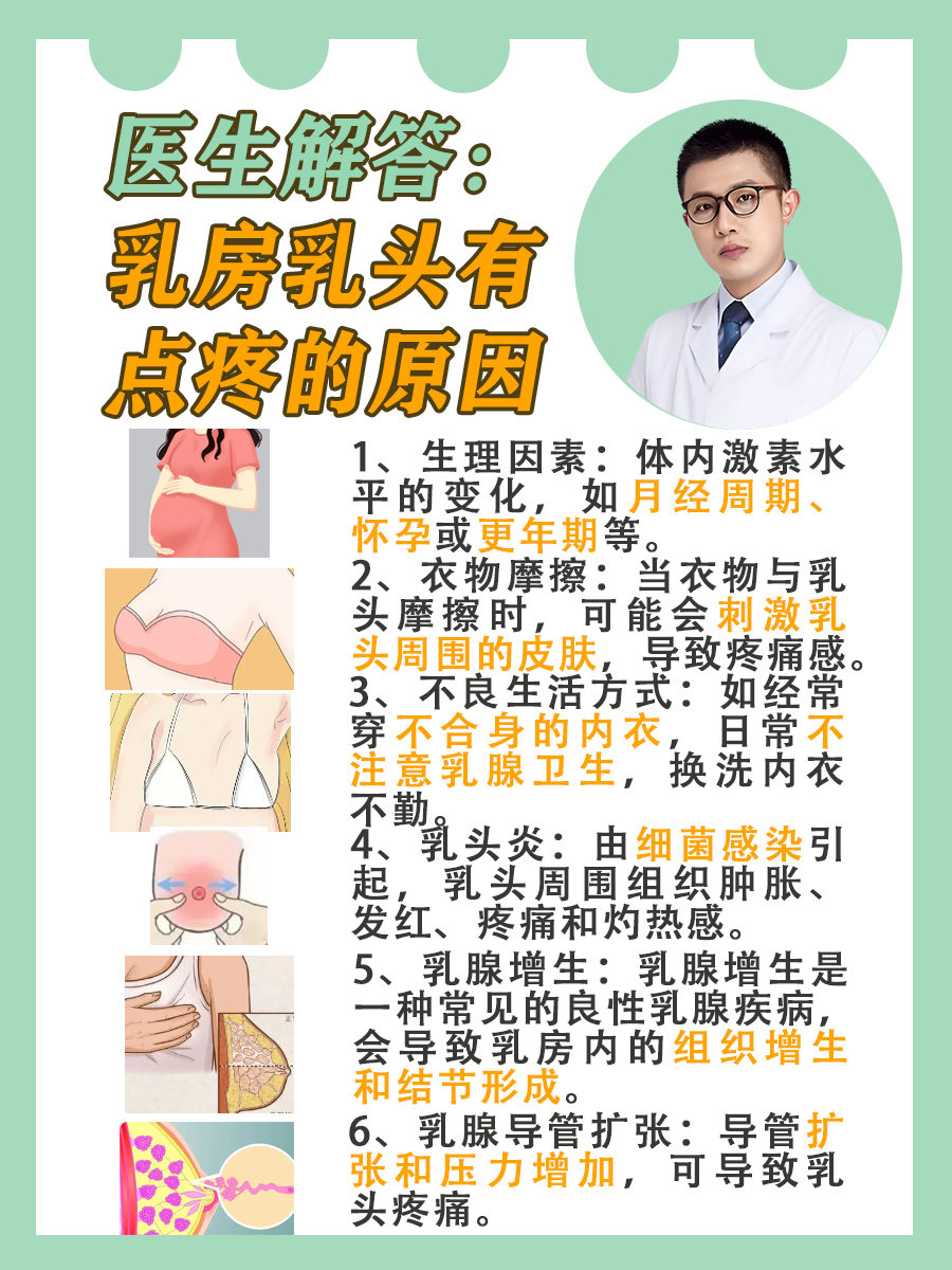 医生解答：乳房乳头有点疼的原因