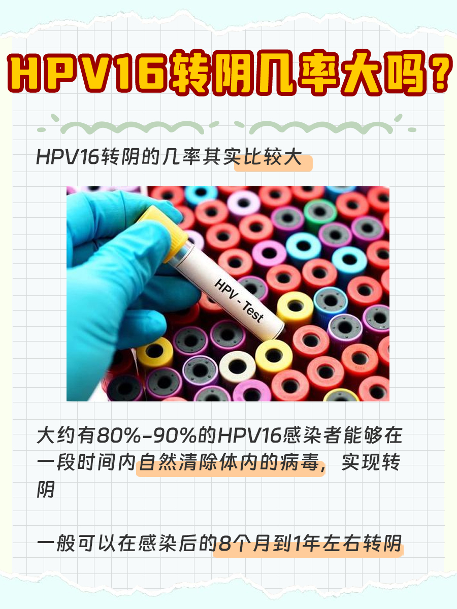 HPV16转阴几率大吗？医生告诉你！
