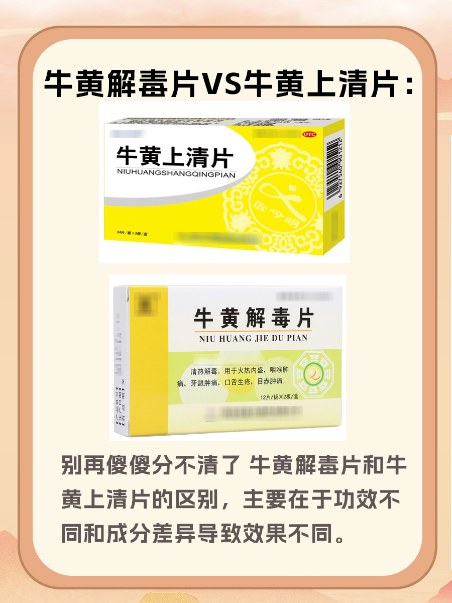 牛黄解毒片VS牛黄上清片：别再傻傻分不清了