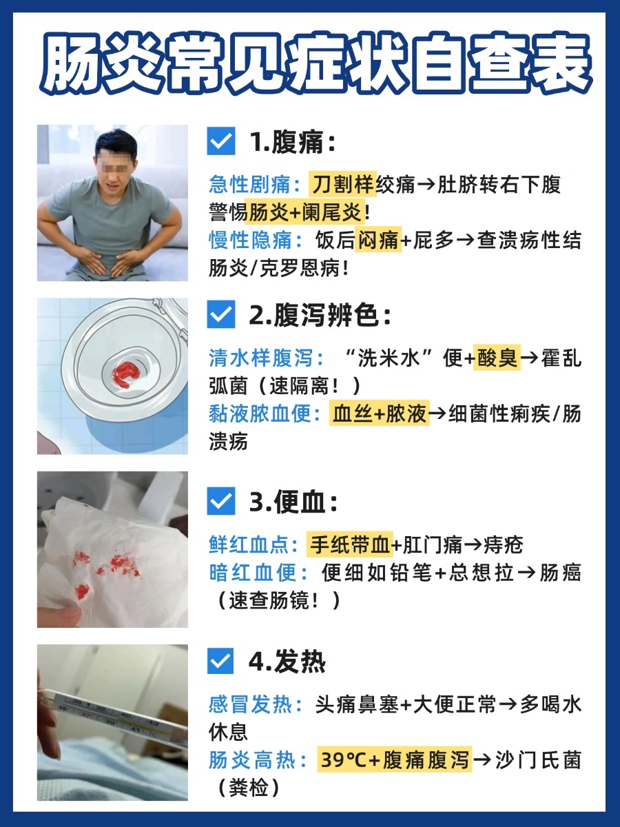 肠炎的主要症状有哪些?快来自查!