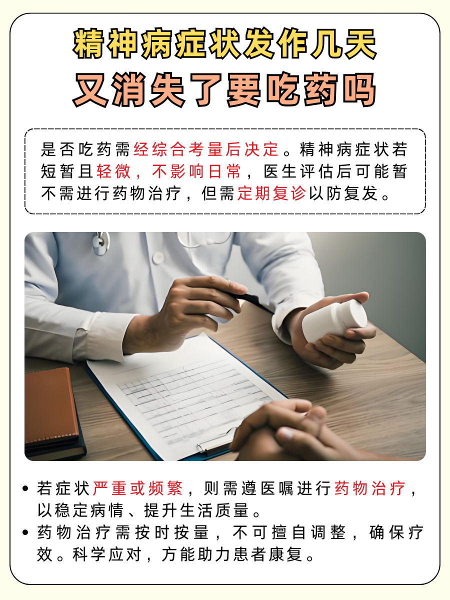 精神病症状几天消,需药物介入吗?