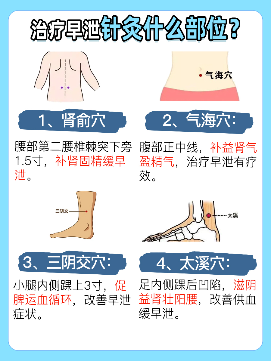 快来了解：治早泄针灸哪些部位？